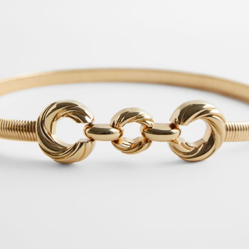 Zara Metal Stretch Belt Golden